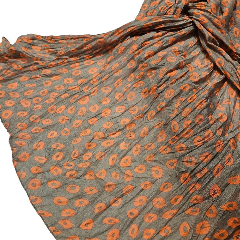 Womens Scarf Orange Donut Print Gray Lightweight‎ Fashion Accessory - Picture 2 of 4